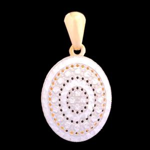 آویز گردنبند طلا 18 عیار زنانه طلای مستجابی مدل آوا بیضی تراش کد 64 -