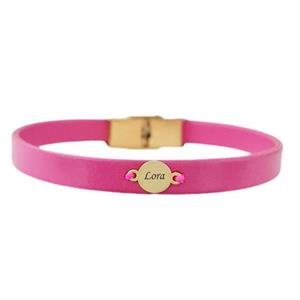 دستبند طلا 18 عیار دخترانه لیردا مدل اسم لورا کد 1236 