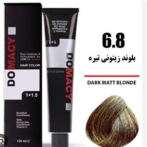 رنگ مو دوماسی سری زیتونی شماره 6.8 حجم 120 میلی لیتر رنگ بلوند زیتونی تیره