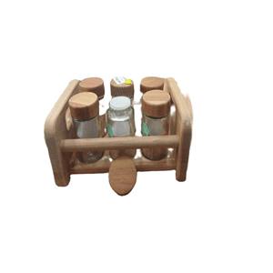 ست جا ادویه با استند چوبی فارست کد 30 میس گلس