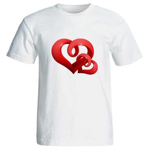 تی شرت زنانه طرح دو قلب کد 3778 رنگ قرمز 