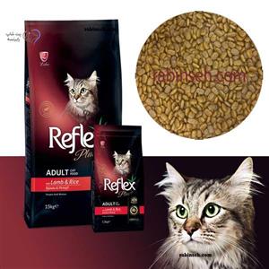 غذای خشک گربه بالغ رفلکس پلاس طعم بره فله ای (بسته بندی رابینسه) 
