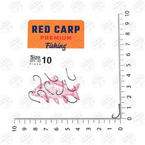 قلاب ماهیگیری RED CARP کپوری مدل Crank سایز 10 بسته ۱۰ عددی 