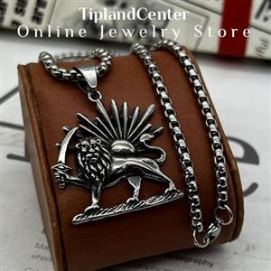 گردنبند شیر و خورشید استیل