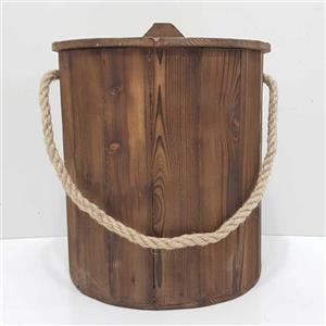 سطل چوبی بزرگ35 سانتی قهوه ای