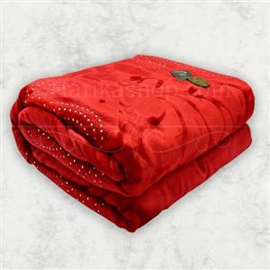 پتو دو نفره درمینا طرح Gum 33 سری پنبه آکرلیلک نگین دار سایز 220x240 سانتیمتر