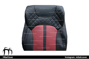 روکش صندلی فوتون تونلند G7 چرم مشکی و زرشکی گلدوزی فابریک