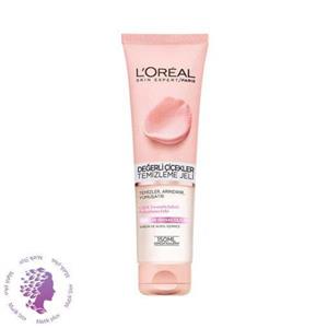 ژل شستشوی صورت لورآل باعصاره گل رز و لوتوس LOREAL paris Degerli Cicekler(NORMAL VE KARMA)