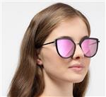 عینک آفتابی گربه ای فریم هندسی برند سیکس SIX شیشه آینه ای