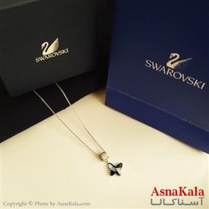 گردنبند سواروسکی اورجینال مدل پروانه  و جعبه سواروفسکی کد gnb16323w