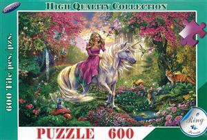 پازل 600 تکه طرح پرنسس و اسب تک شاخ کد 633 رینگ
