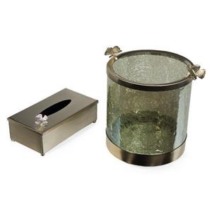 ست سطل و جا دستمال مدل استوانه نقره ای کد N-416413