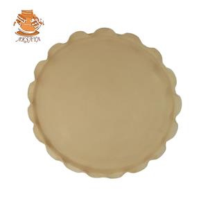 سینی سفالی خام مدل چین دار قطر ۳۵ سانتی متر