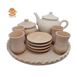 سرویس چای خوری سفالی مدل شاه عباسی ۱۳ پارچه