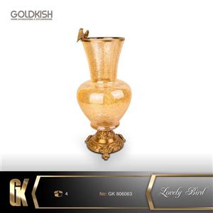 گلدان دکوری گلد کیش مدل لاولی برد کد GK806063