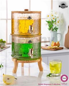 کلمن شربت مدل لوتوس شامپاینی طرح الماس دوطبقه 8 لیتری