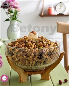 کاسه میوه خوری طرح الماس زیر چوب