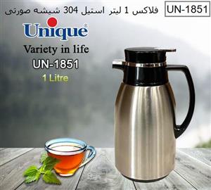 فلاسک 1 لیتر استیل شیشه صورتی یونیک کد UN-1851