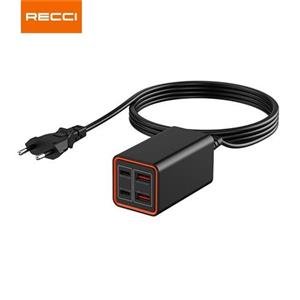 شارژر رومیزی فست 65W GaN مدل RC37 رسی Recci Charger 4 Port 150cm Cord 