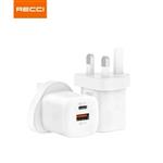 شارژر دیواری RC22 رسی (Recci 33W GaN Dual Output Wall Charger 33W)