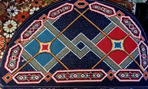 پادری گلیم سرمه ای 80×50