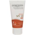 کرم ضد آفتاب مرطوب کننده رنگی فاقد چربی SPF 50 هیدرودرم رنگی اورجینال