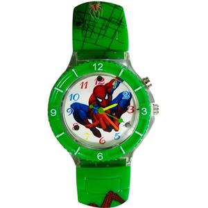 ساعت مچی عقربه ای بچه گانه مدل Spider man Green 