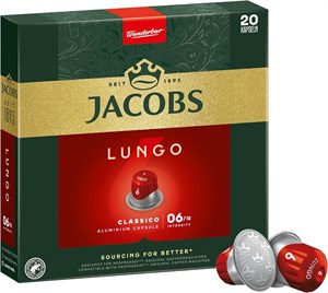 کپسول قهوه Jacobs مدل لانگو کلاسیکو Lungo classico (20 عددی)