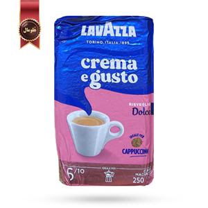 پودر قهوه لاوازا lavazza مدل کرما اِ گاستو موکاپات دولچه Crema e gusto mokapot dolce وزن 250 گرم 