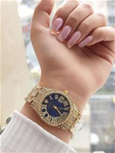 ساعت زنانه رولکس فول نگین تقویم دار رنگ ثابت کیفیت عالی دارای رنگ بندی کد 1918449