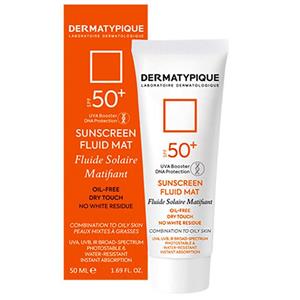 فلوئید ضد آفتاب بی رنگ SPF50 درماتیپیک مدل SFM حجم 50 میل 