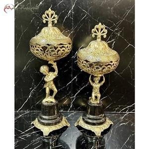 ظرف شکلات خوری برنزی پایه سنگی و کیفیت درجه یک 