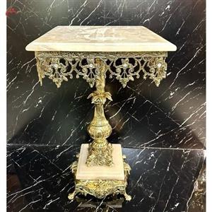 میز برنزی و سنگ مرمر، طرح گل زیبا و درجه یک