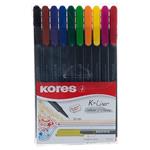 Kores K Liner Fineliner 10 Color Rollerball Pen
