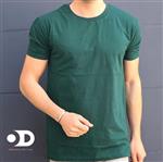 تی شرت مردانه ساده بیسیک رنگ سبز کله قازی