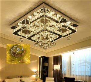 لوستر سقفی مدرن ژاکلین ( مربعی با کریستال آویز  کد462) سایز 50