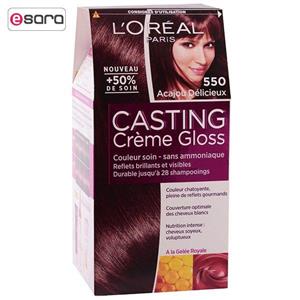 کیت رنگ مو لورآل شماره Casting Creme Gloss 550 LOreal Casting Creme Gloss Hair Color Kit 550