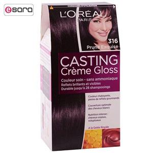 کیت رنگ مو لورآل شماره Casting Creme Gloss 316 LOreal Casting Creme Gloss Hair Color Kit 316