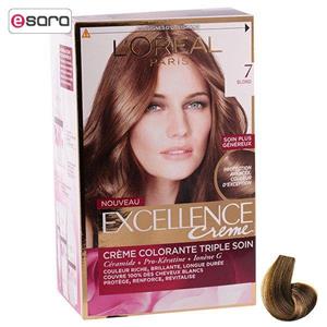 کیت رنگ مو لورآل شماره 7 Excellence LOreal Excellence No 7 Hair Color Kit