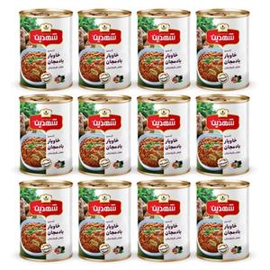 کنسرو خوراک بادمجان شهدین - 370 گرم بسته 12 عددی
