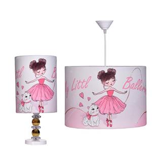 لوستر و آباژور رومیزی اتاق کودک مدل دختر و گربه