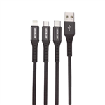 کابل تبدیل USB به لایتنینگ / Micro USB / USB-C گرین لاین مدل (3in1) Braided طول 1.2متر