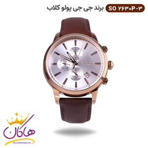 ساعت مچی جی جی پولو مردانه بند چرمی 2630/3 سه موتوره