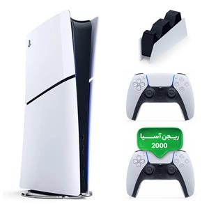 کنسول بازی سونی PlayStation 5 Slim Digital ظرفیت ۸۲۵ گیگابایت ریجن ۲۰۰۰ آسیا | به همراه دسته اضافهپایه شارژر 