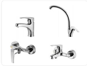 ست شیرآلات درخشان مدل لایت کروم مجموعه ۴ عددی