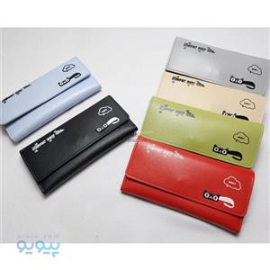 کیف پول دخترانه سه لت طرح گربه کد 74074 تک و عمده