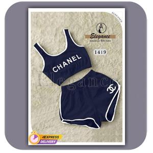 ست نیمتنه و شورتک اسپرت الگانس مدل chanel کد 1419 