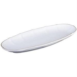 دیس ماهی خوری بیضی لیمون خط طلا