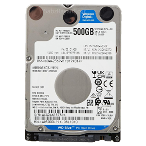 هارد دیسک وسترن دیجیتال مدل WD5000LPCX ظرفیت 500 گیگابایت