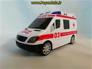 (موزیکال-رقص نور- باطری خور) ماشین آمبولانس روسی برقی جعبه دار